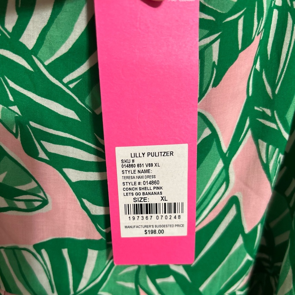 ⭐️Lilly Pulitzer Teresa Maxi Dress in Conch Shell Pink/Let’s Go Bananas⭐️ as is - Picture 10 of 11